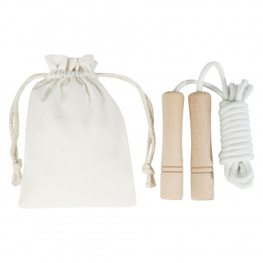 Logo trade corporate gift photo of: Denise wooden skipping rope in cotton pouch