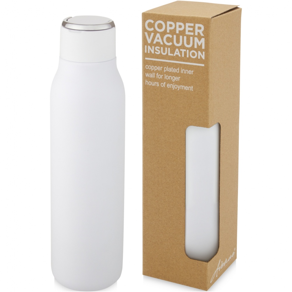 Logo trade advertising products picture of: Marka 600 ml copper vacuum insulated bottle with metal loop