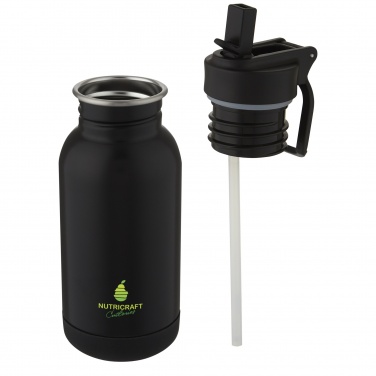 Logo trade promotional products image of: Lina 400 ml stainless steel sport bottle with straw and loop