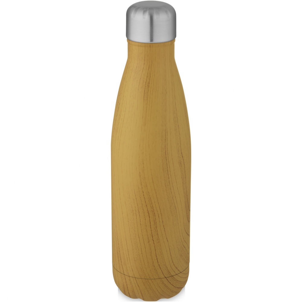 Logo trade business gifts image of: Cove 500 ml vacuum insulated stainless steel bottle with wood print