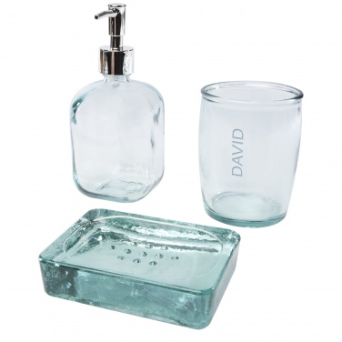Logo trade corporate gift photo of: Jabony 3-piece recycled glass bathroom set