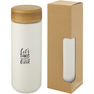 Logo trade promotional item photo of: Lumi 300 ml ceramic tumbler with bamboo lid