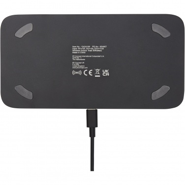 Logo trade promotional giveaways image of: Hybrid 15W premium dual wireless charging pad