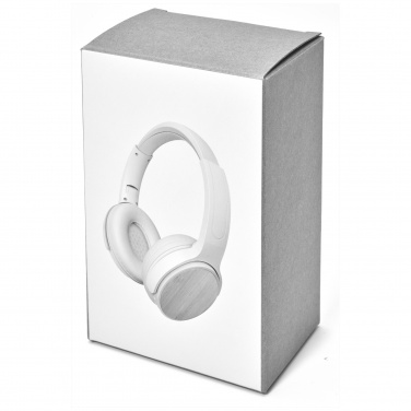 Logo trade promotional giveaways image of: Athos bamboo Bluetooth® headphones with microphone