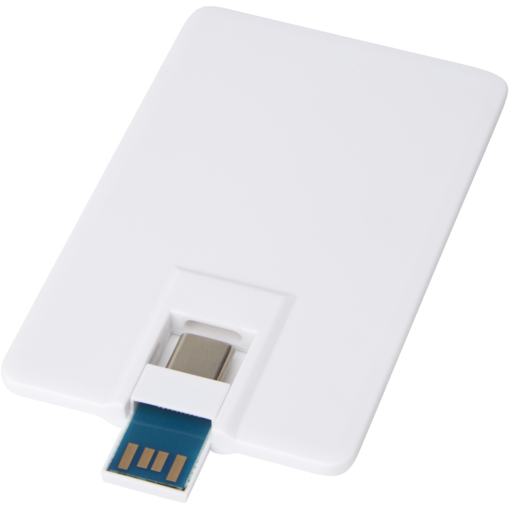 Logo trade promotional gifts picture of: Duo slim 32GB USB drive with Type-C and USB-A 3.0