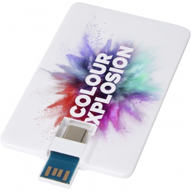 Logotrade promotional giveaway image of: Duo slim 64GB USB drive with Type-C and USB-A 3.0