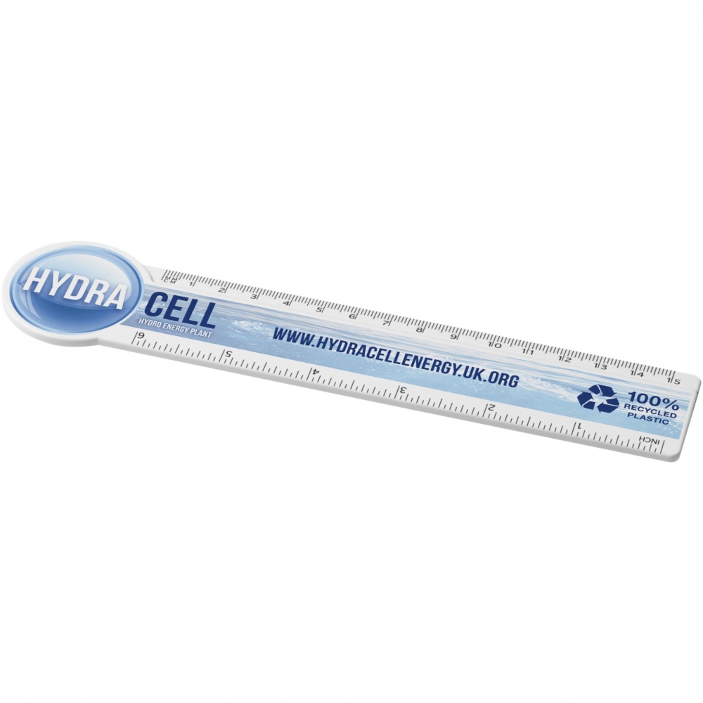 Logotrade promotional merchandise picture of: Tait 15 cm circle-shaped recycled plastic ruler 