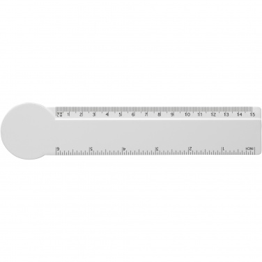 Logotrade promotional item image of: Tait 15 cm circle-shaped recycled plastic ruler 