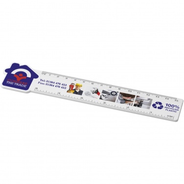 Logo trade advertising products image of: Tait 15 cm house-shaped recycled plastic ruler