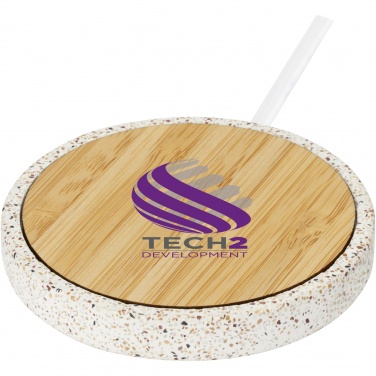 Logotrade promotional item picture of: Terrazzo 10W wireless bamboo charging pad