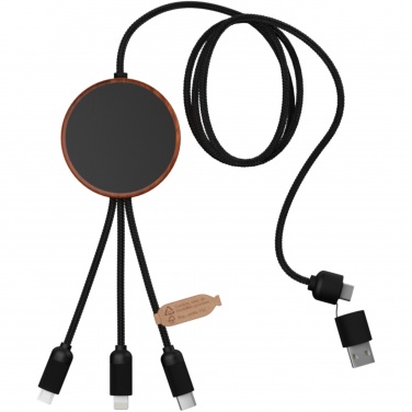Logo trade advertising product photo of: SCX.design C40 5-in-1 rPET light-up logo charging cable and 10W charging pad