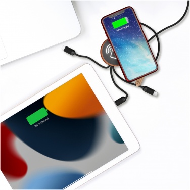 Logotrade promotional merchandise photo of: SCX.design C40 5-in-1 rPET light-up logo charging cable and 10W charging pad