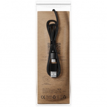 Logotrade advertising product image of: SCX.design C40 5-in-1 rPET light-up logo charging cable and 10W charging pad