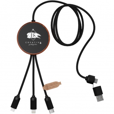 Logo trade promotional products picture of: SCX.design C40 5-in-1 rPET light-up logo charging cable and 10W charging pad