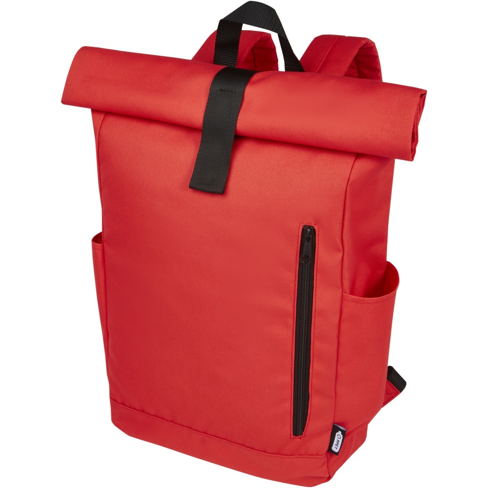 Logo trade promotional item photo of: Byron 15.6" GRS RPET roll-top backpack 18L