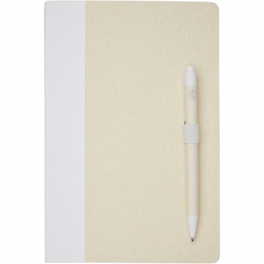 Logo trade promotional items image of: Dairy Dream A5 size reference recycled milk cartons notebook and ballpoint pen set