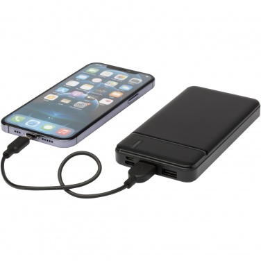 Logo trade promotional gifts image of: Loop 10.000 mAh recycled plastic power bank 