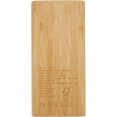 Logo trade business gift photo of: Tulda 10.000 mAh bamboo power bank
