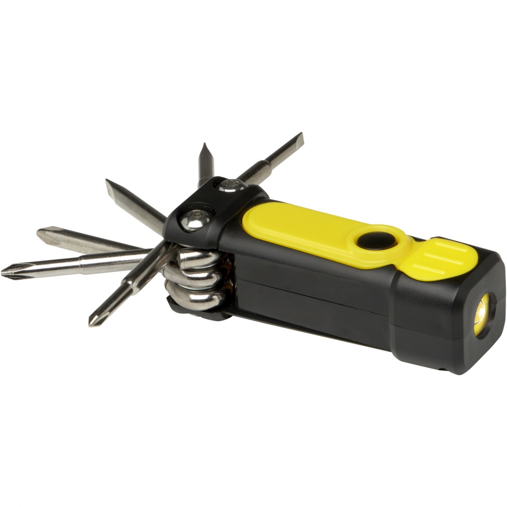 Logo trade promotional giveaways image of: Octo 8-in-1 RCS recycled plastic screwdriver set with torch