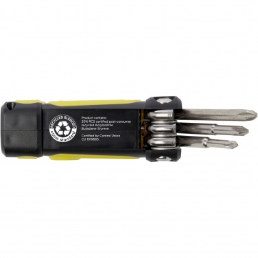 Logo trade promotional items image of: Octo 8-in-1 RCS recycled plastic screwdriver set with torch