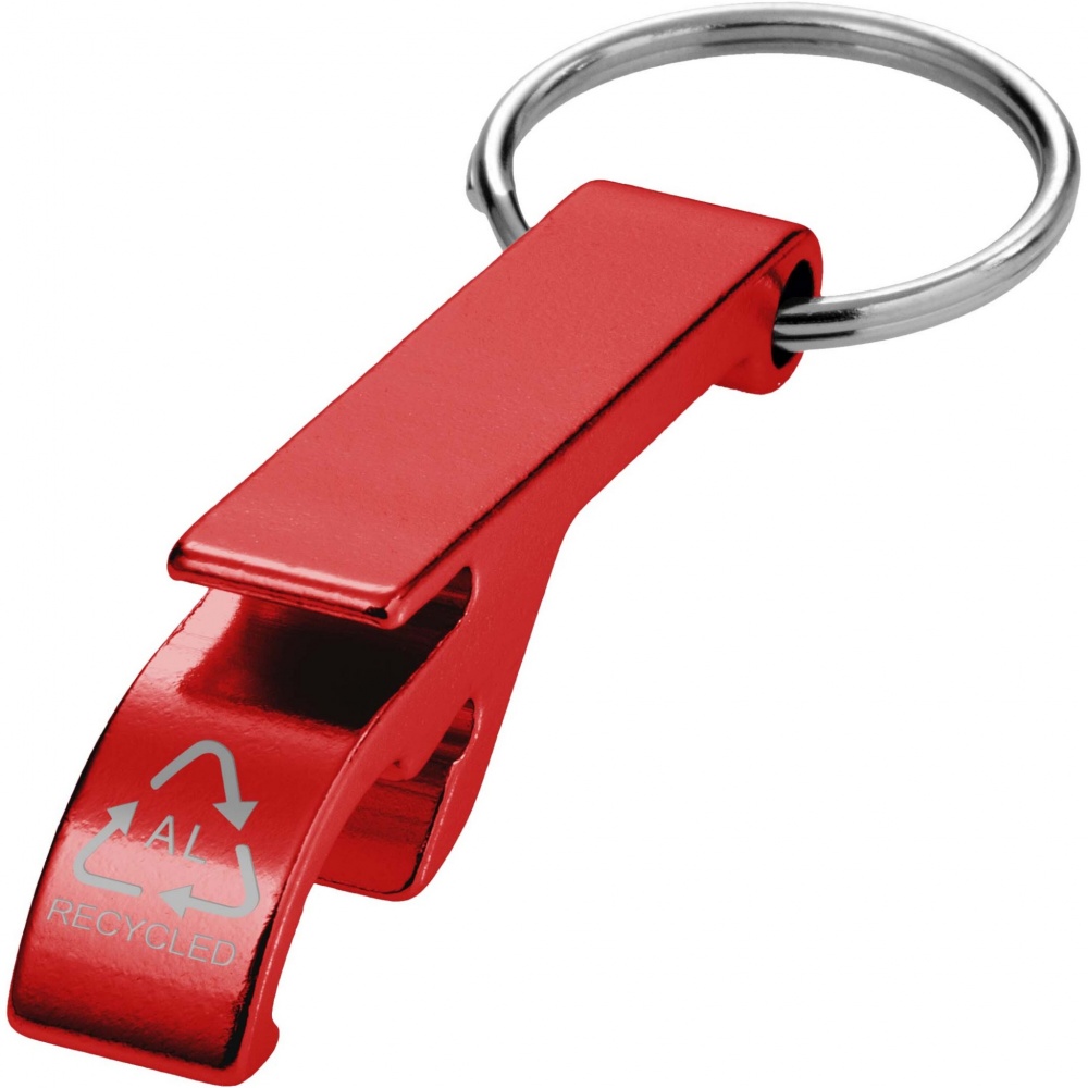 Logotrade promotional gift image of: Tao RCS recycled aluminium bottle and can opener with keychain 