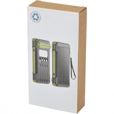 Logotrade promotional product image of: Soldy 10.000 mAh RCS recycled plastic solar dynamo power bank 