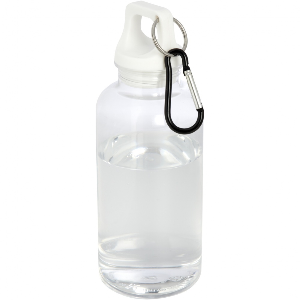Logotrade advertising products photo of: Oregon 400 ml RCS certified recycled plastic water bottle with carabiner