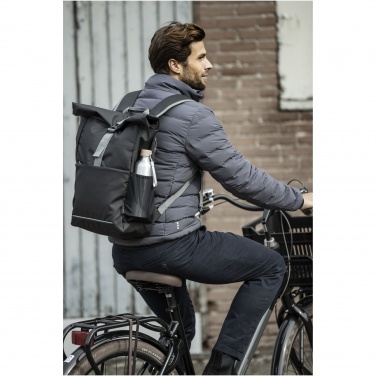 Logotrade promotional products photo of: Aqua 15" GRS recycled water resistant roll-top bike bag 20L