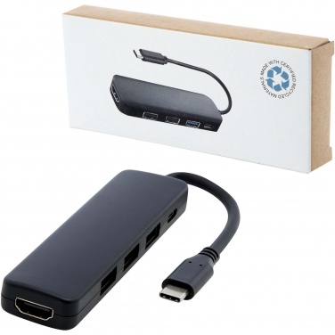 Logotrade promotional gifts photo of: Loop RCS recycled plastic multimedia adapter USB 2.0-3.0 with HDMI port