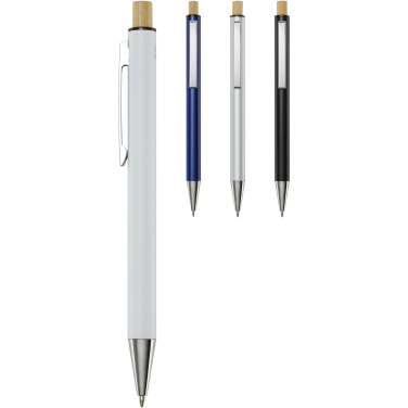 Logo trade promotional giveaway photo of: Cyrus recycled aluminium ballpoint pen (black ink)
