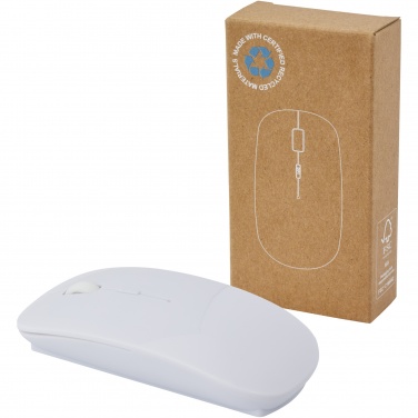 Logo trade promotional giveaways image of: Menlo RCS recycled plastic wireless mouse 
