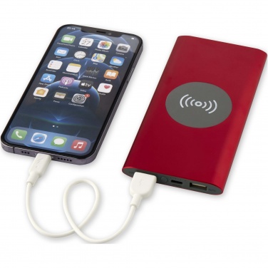 Logo trade promotional item photo of: Juice 8000 mAh Type-C recycled aluminium wireless power bank