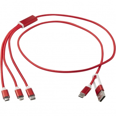 Logo trade promotional gift photo of: Versatile 5-1 recycled aluminium charging cable