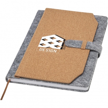 Logo trade business gift photo of: Viviana A5 recycled felt and cork notebook