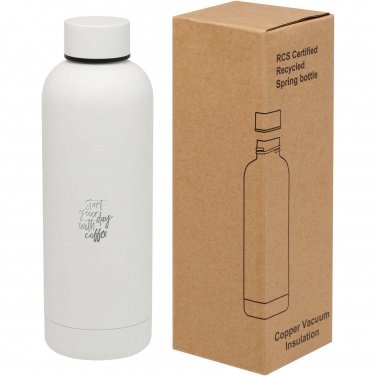 Logo trade promotional merchandise picture of: Spring 500 ml RCS certified recycled stainless steel copper vacuum insulated bottle