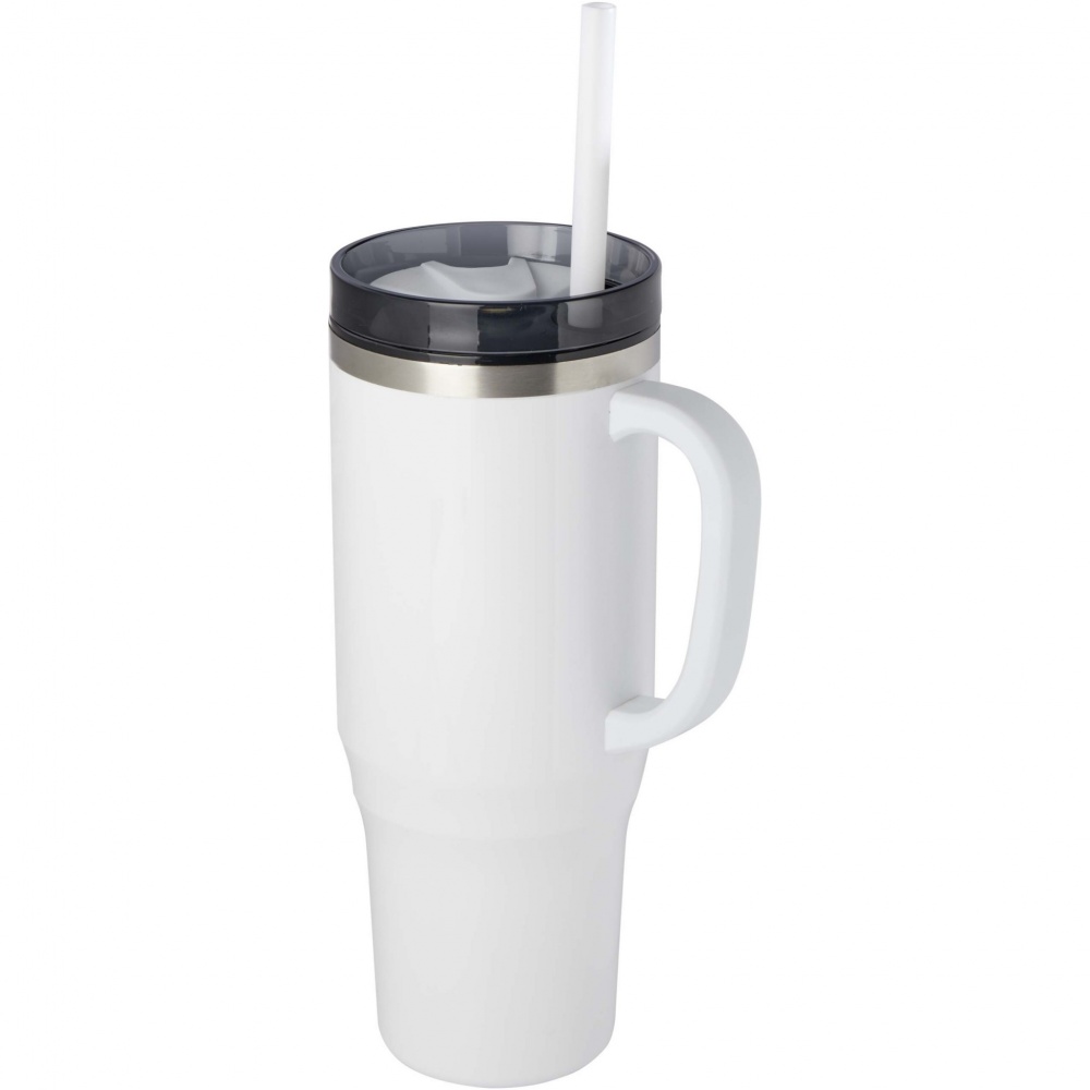 Logo trade promotional merchandise image of: Melbourne 1200 ml RCS certified insulated tumbler with straw