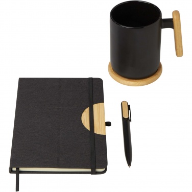Logo trade promotional items image of: Laura A5 hard cover notebook and ballpoint pen gift set