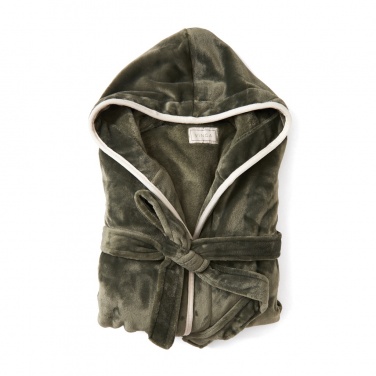 Logo trade promotional giveaways image of: VINGA Louis luxury plush RPET robe size L-XL