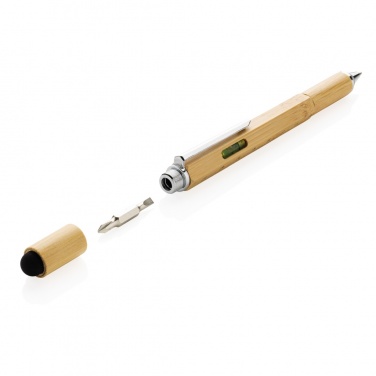 Logo trade promotional giveaways picture of: Bamboo 5-in-1 toolpen