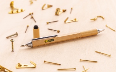 Logotrade promotional giveaway image of: Bamboo 5-in-1 toolpen