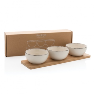 Logotrade promotional gift picture of: Ukiyo 3pc serving bowl set with bamboo tray