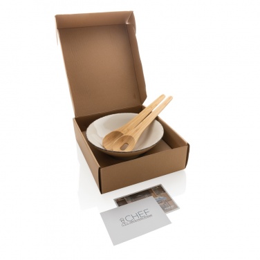 Logo trade promotional merchandise image of: Ukiyo salad bowl with bamboo salad server