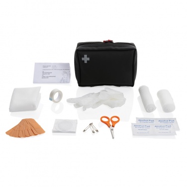Logo trade promotional item photo of: RCS recycled nubuck PU pouch  first aid set
