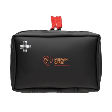 Logo trade promotional giveaways picture of: RCS recycled nubuck PU pouch  first aid set