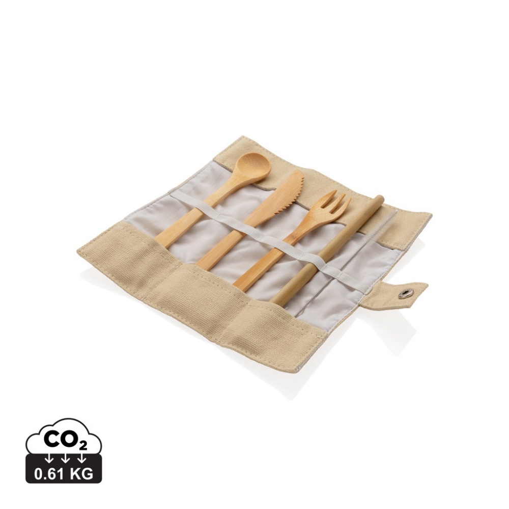 Logotrade promotional giveaways photo of: Reusable bamboo travel cutlery set