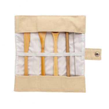 Logotrade advertising products photo of: Reusable bamboo travel cutlery set