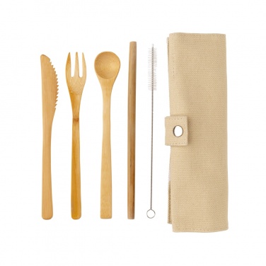 Logotrade advertising product image of: Reusable bamboo travel cutlery set