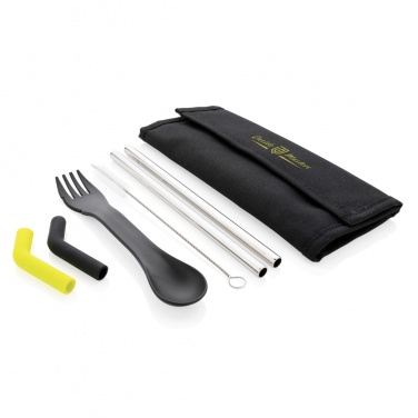 Logotrade promotional giveaways photo of: Tierra 2pcs straw and cutlery set in pouch