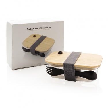 Logotrade promotional merchandise image of: Glass lunchbox with bamboo lid