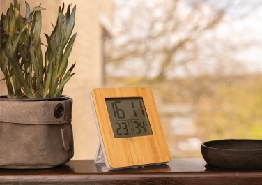 Logotrade promotional item picture of: Bamboo weather station